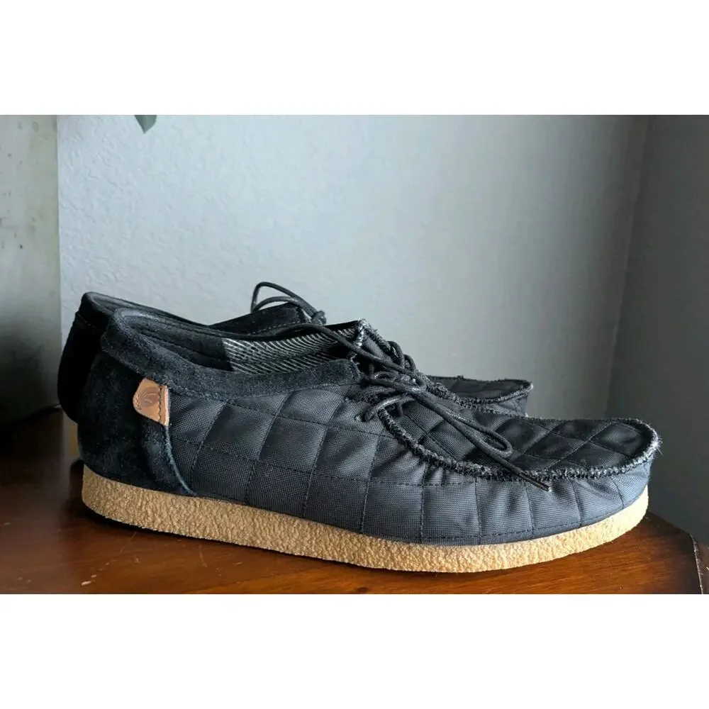 Clarks Shacre II Step Moccasin Boots Men 12 Black Textile 26162714 Shoes Lace Up
